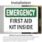 Signmission First Aid Kit Inside, 18 in W x Rectangle, Vinyl Decal OS-2PACK-EM-D-1218-L-10323 - alternate 2